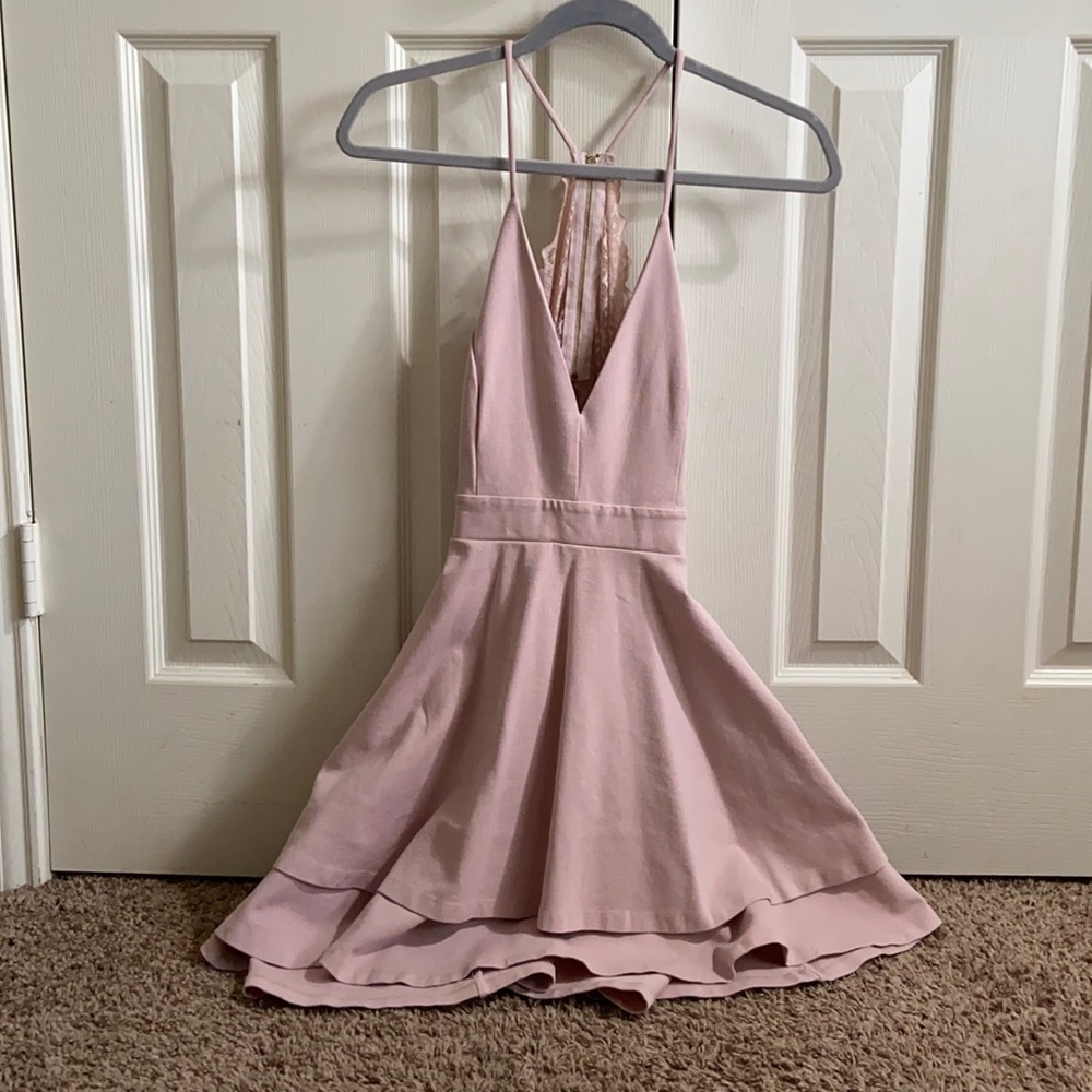 Pink Lace Back Dress